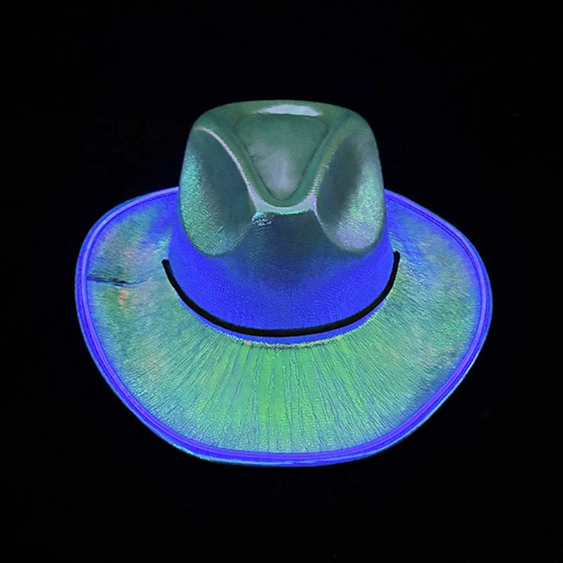 🌟 Kleurrijke, gloeiende cowboyhoed · Feestdecoratie 🌟