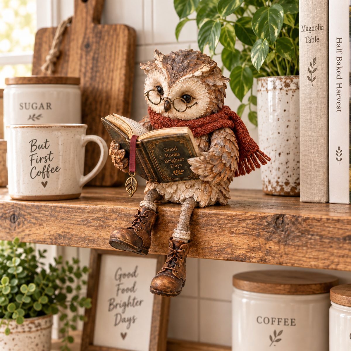 🦉 Reading Owl-beeldj