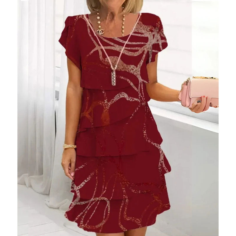 🌸Lente specials🌸 Cascade jurk met meerdere planten en bloemenprint