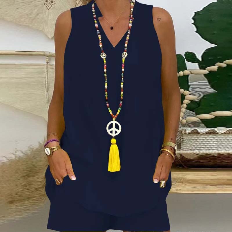 🍀Effen kleur opstaande kraag mouwloze shorts casual tweedelig pak