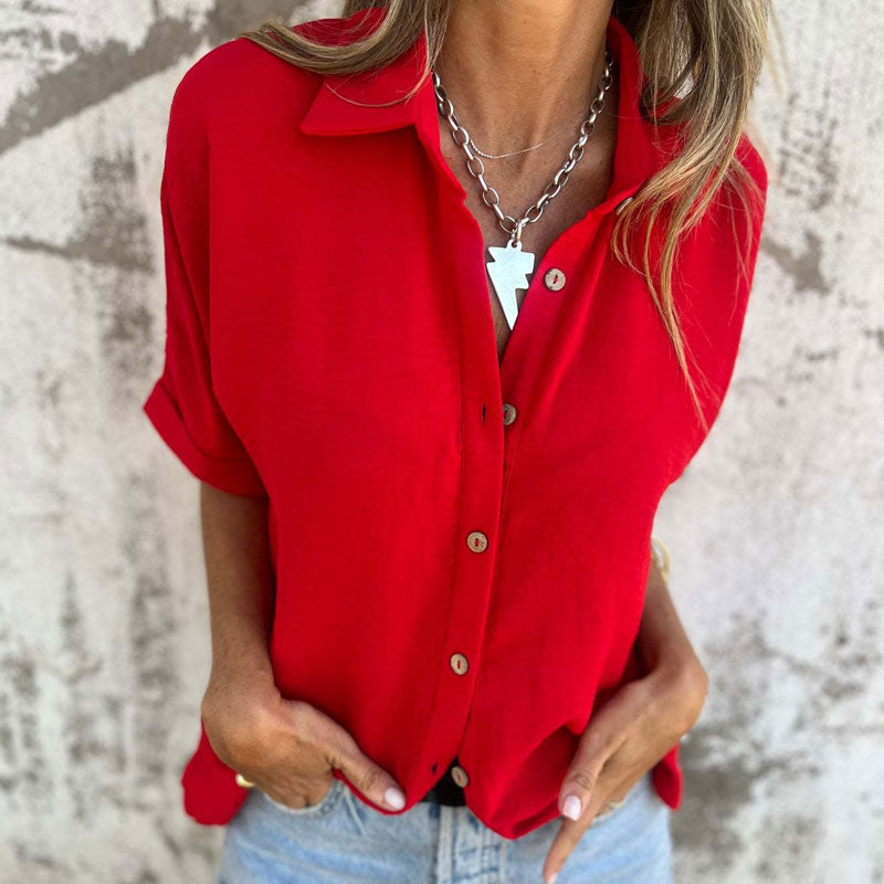 🌸Lentespecialiteiten💐 Casual monochroom los damesoverhemd