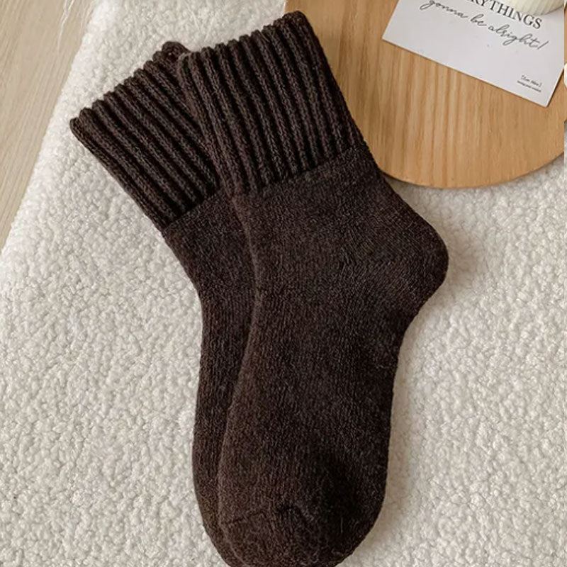 🧦5 paar wollen sokken voor dames - warme, halfhoge sokken