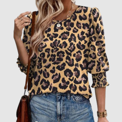 🔥Blouses voor dames Casual 3/4 mouwloze damestops met gesmokte manchetten