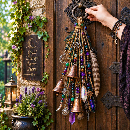 🔮Hangende bel voor op de deur in heksenthema | 🌙Bellen, kristallen en hemelse hangende decoraties