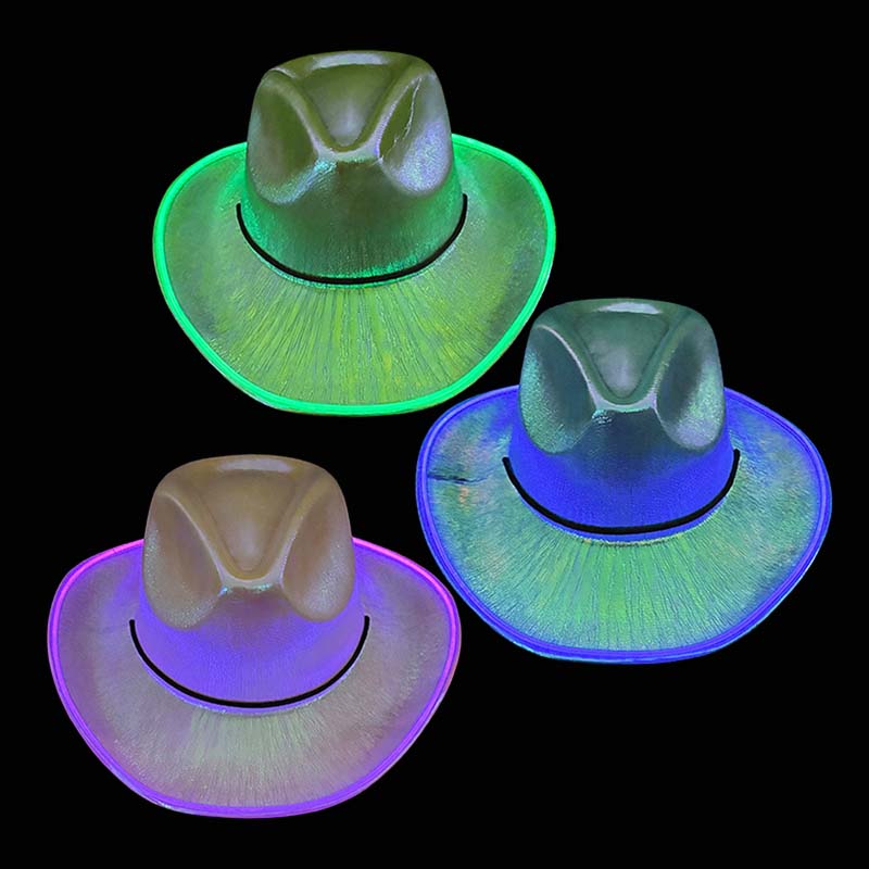🌟 Kleurrijke, gloeiende cowboyhoed · Feestdecoratie 🌟
