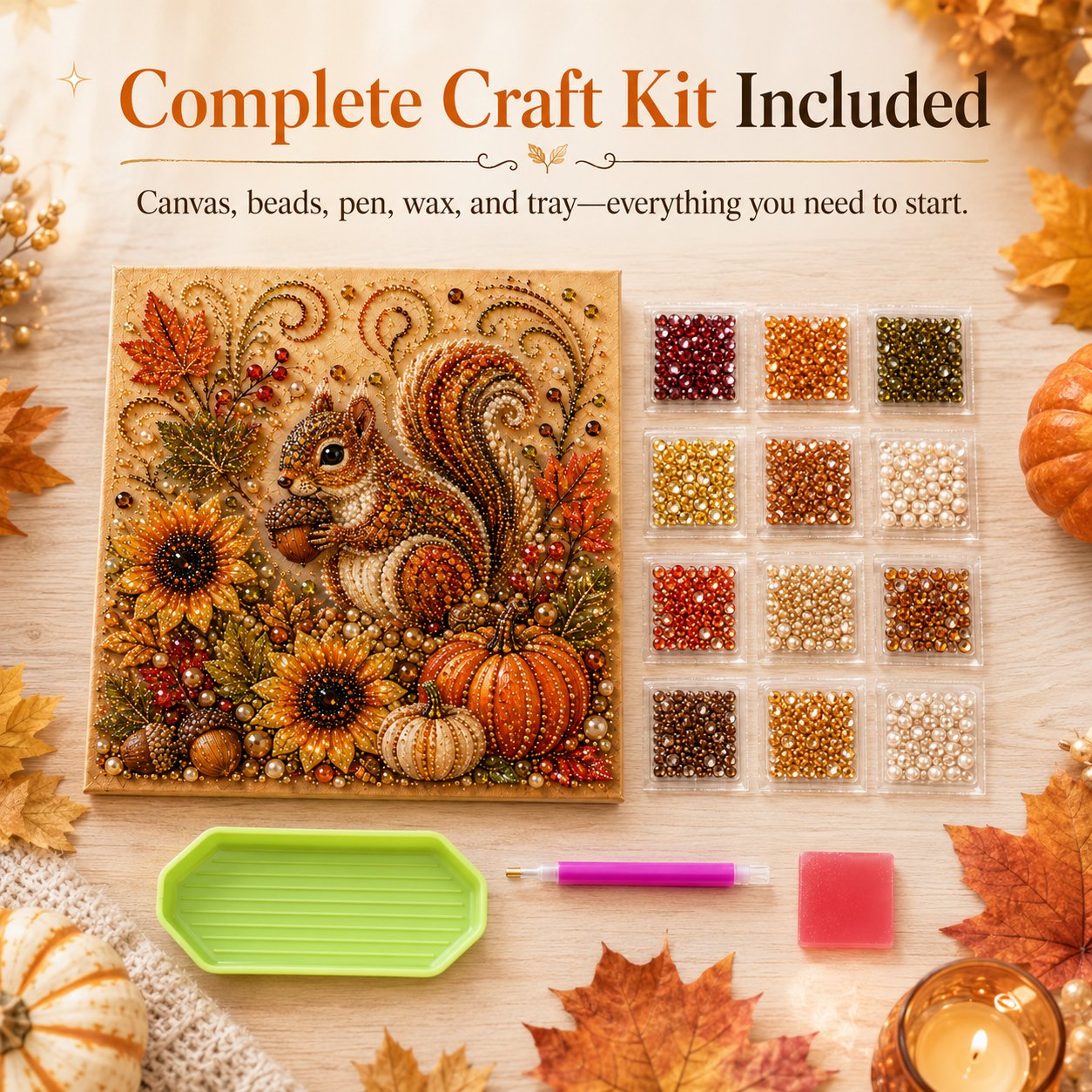 🍂💎 Herfstparelschilderpakket – Ontspannend doe-het-zelfproject om sprankelende herfstkunstwerken te maken 🖌️
