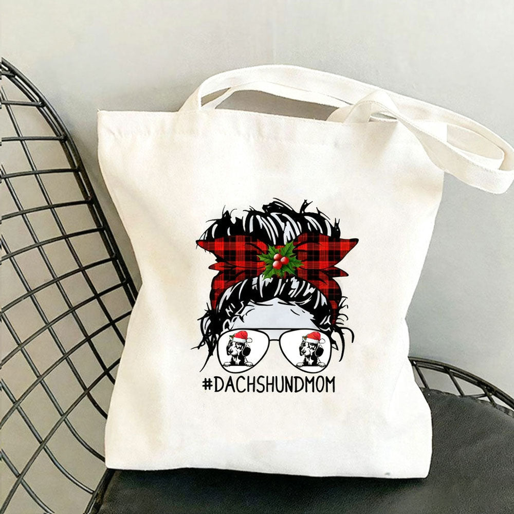 Canvas tas met teckelprint