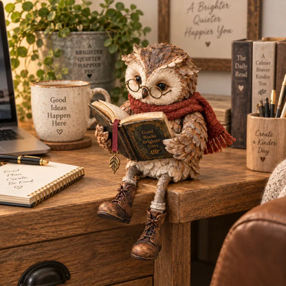 🦉 Reading Owl-beeldj