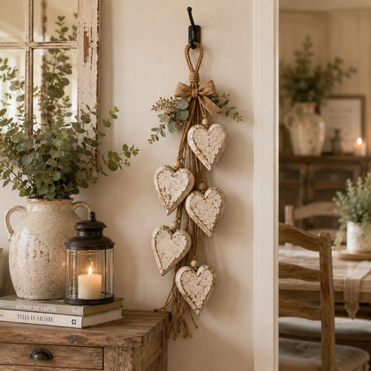 🤎 Wanddecoratie met hangend hartj
