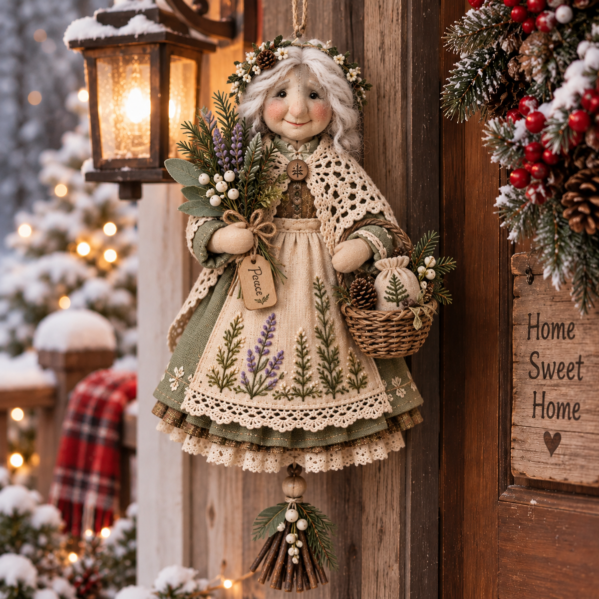 🍀👵 Handgemaakte ‘Good Luck Granny’ — Charmante hanger voor geluk en voorspoed