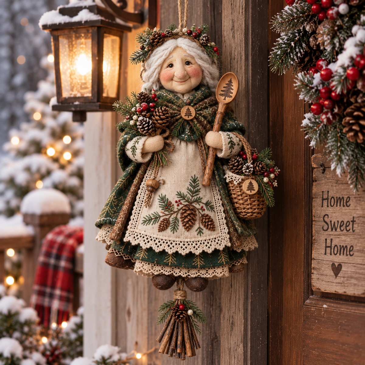 🍀👵 Handgemaakte ‘Good Luck Granny’ — Charmante hanger voor geluk en voorspoed