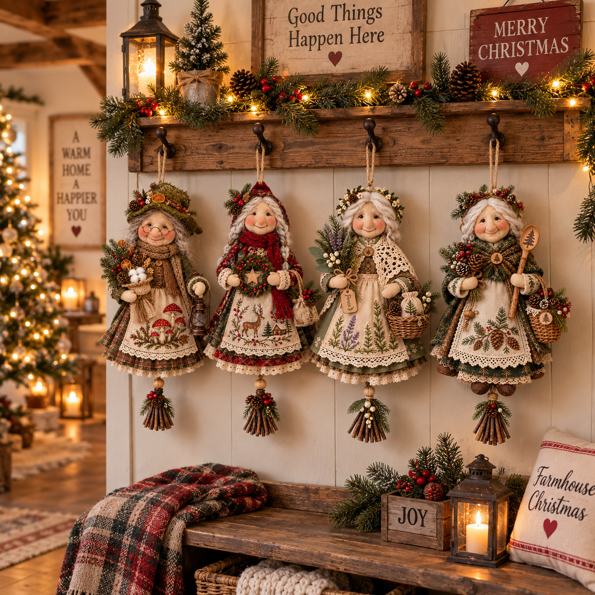 🍀👵 Handgemaakte ‘Good Luck Granny’ — Charmante hanger voor geluk en voorspoed