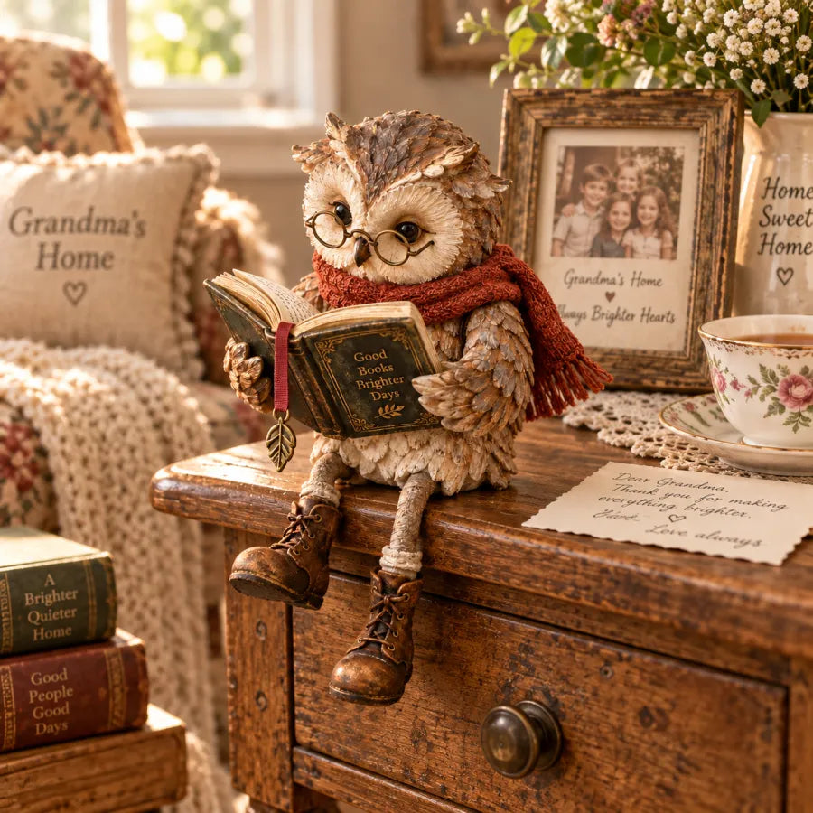 🦉 Reading Owl-beeldj