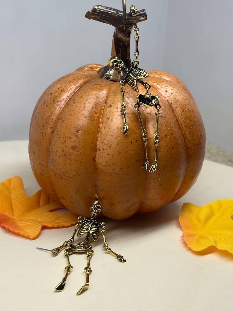 Gouden Skelet Oorbellen/Gouden Skelet Oorbellen