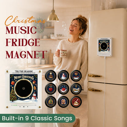Kerstmuziek-koelkaststickers | 9 klassieke kerstliedjes – interactieve kerstversiering