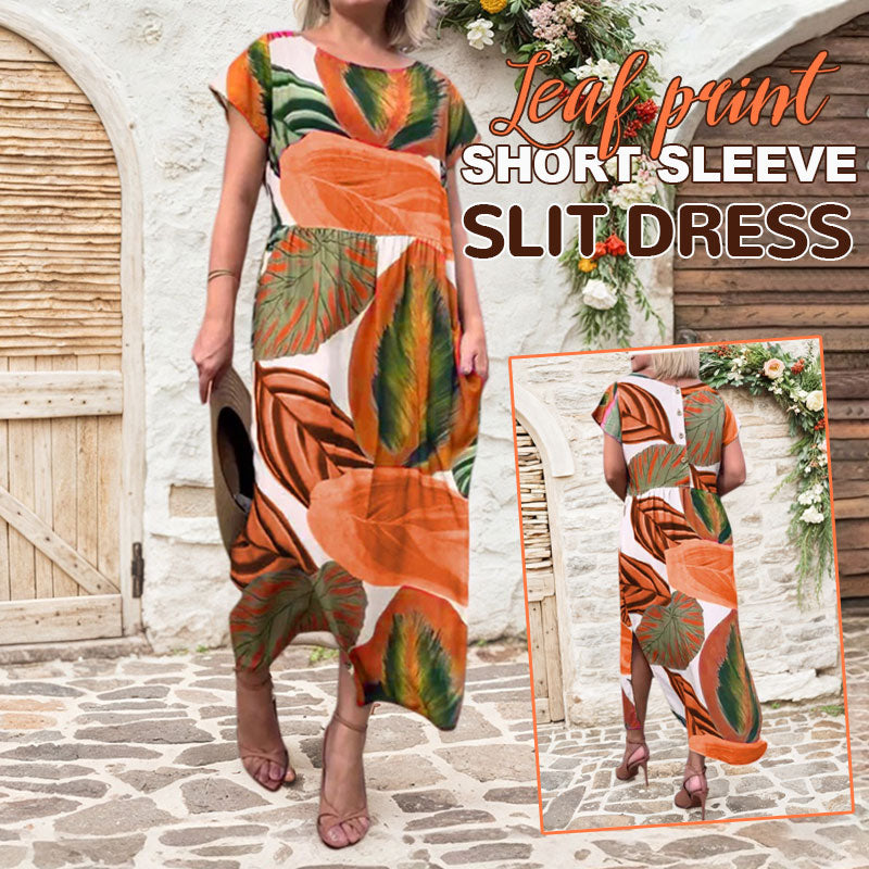 🌴 Bohemian Chic Jurk met V-hals en Split – Voor Zomer & Strand