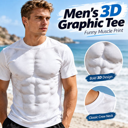 😂Grappig T-shirt met spierprint – T-shirt met 3D-sixpack, hilarisch origineel cadeau voor mannen🎁