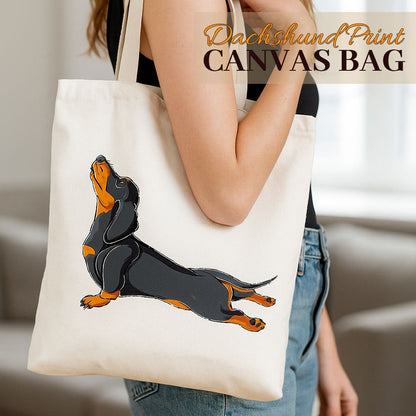 Canvas tas met teckelprint