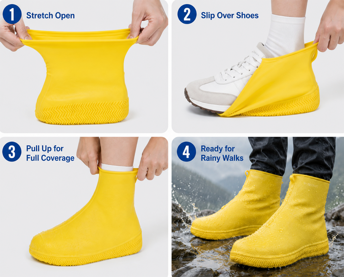 👟💧 Slijtvaste regenhoezen — waterdicht, slipvast en opvouwbaar voor avonturen in de buitenlucht