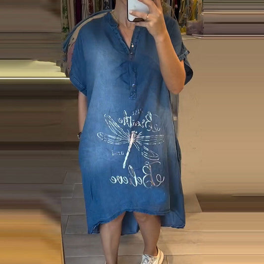 🌟Tijdelijke aanbieding 45% KORTING🎁Bedrukte Losse Jurk