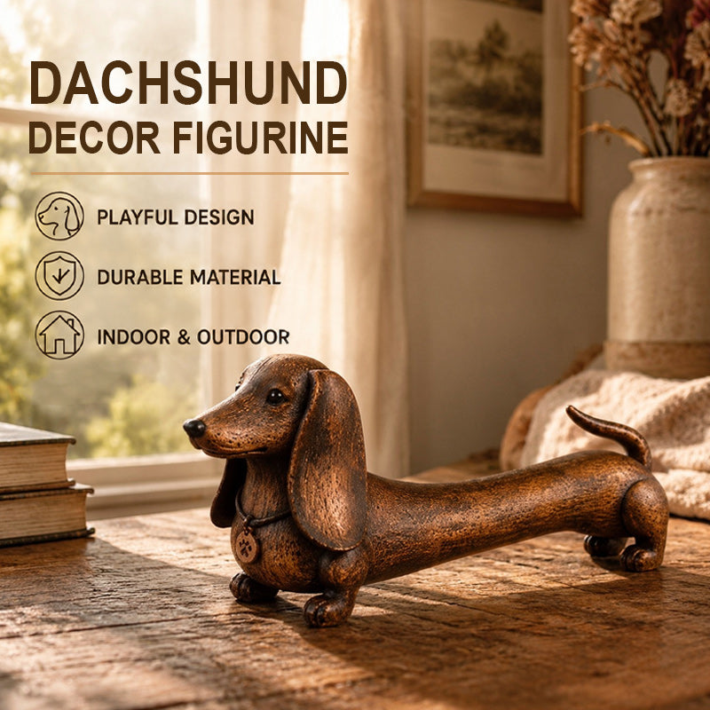 🐶Decoratief ornament in de vorm van een teckelsculptuur.