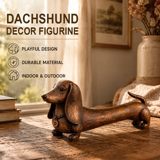 🐶Decoratief ornament in de vorm van een teckelsculptuur.