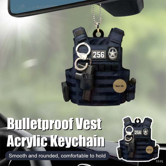 Kogelvrij vest acryl sleutelhanger