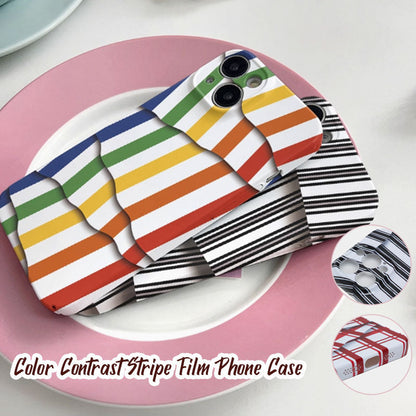🌈Kleurcontrast gestreepte foliehoes voor mobiele telefoons