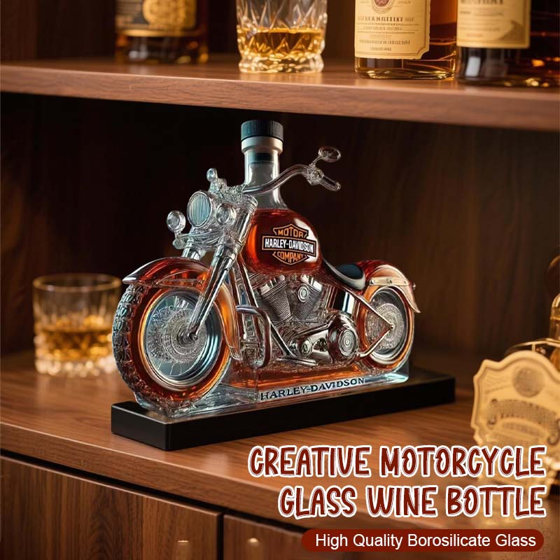 Creatieve Motorfiets Glazen Wijnfles