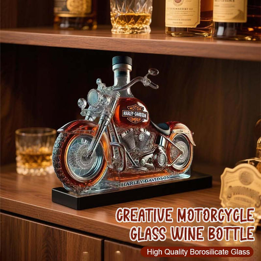 Creatieve Motorfiets Glazen Wijnfles