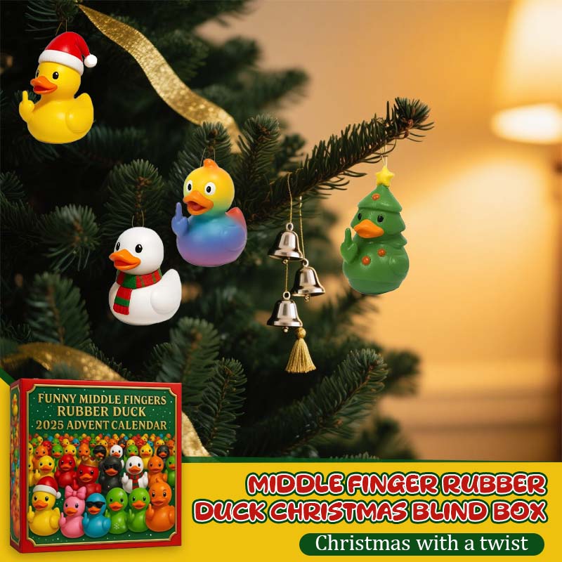 Middelvinger Rubber Eend Kerst Blind Box