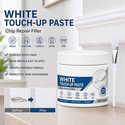 Witte meubelretoucheerpasta met kwastje