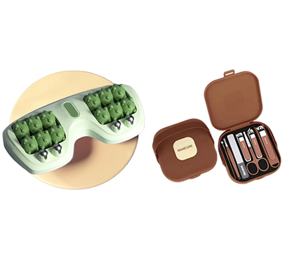 💜Draagbare dubbele voetmassageroller💜