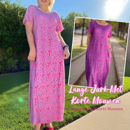 🌟Tijdelijke aanbieding 49% KORTING🎁Lange Jurk Met Korte Mouwen