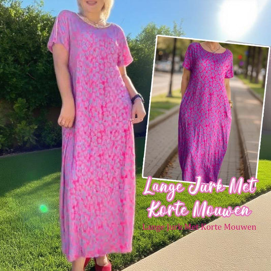 🌟Tijdelijke aanbieding 49% KORTING🎁Lange Jurk Met Korte Mouwen