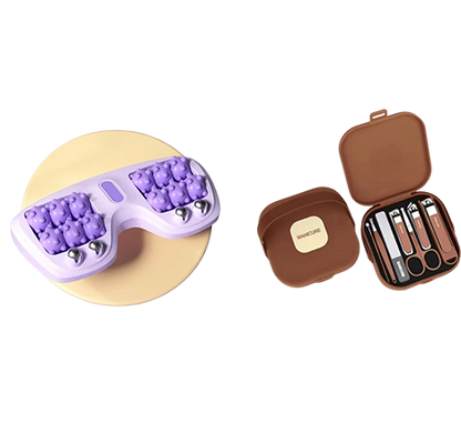 💜Draagbare dubbele voetmassageroller💜