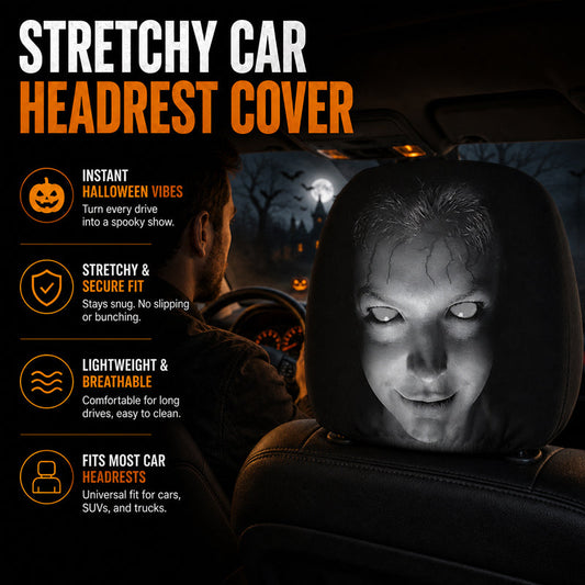 Hoofdsteunhoes met grappig patroon – auto-interieuraccessoir