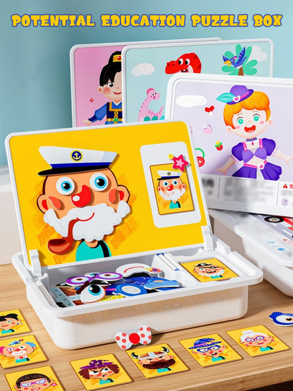 Magnetische puzzels gezicht aankleden reizen spel dubbele kant kleuterschool educatief leren speelgoed voor kinderen