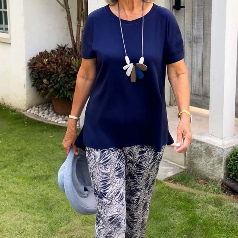 ☀️Bedrukt casual tweedelig pak met korte mouwen