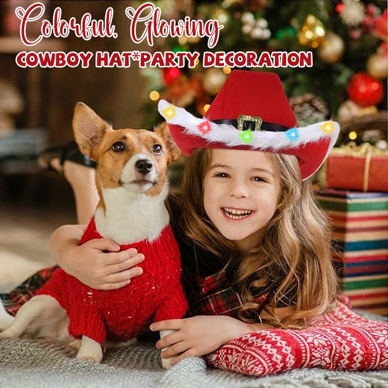 🌟 Kleurrijke, gloeiende cowboyhoed · Feestdecoratie 🌟