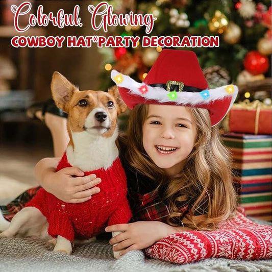 🌟 Kleurrijke, gloeiende cowboyhoed · Feestdecoratie 🌟