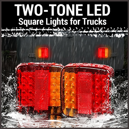 🔥LAATSTE DAG – 49% KORTING🔥LED-vierkante lampen met twee kleuren voor vrachtwagens en bestelwagen