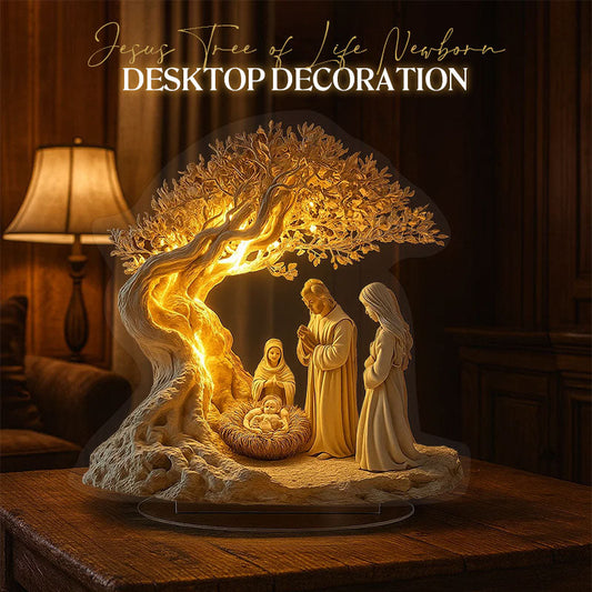 Jezus Boom des Levens Pasgeboren Bureaubladdecoratie Acrylplaat 2D