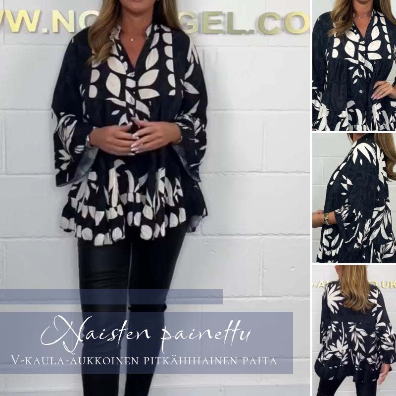 ⏳Beperkte tijd 60% korting! 💥 🌸 Damestop met wijde mouwen en ruches met v-hals.