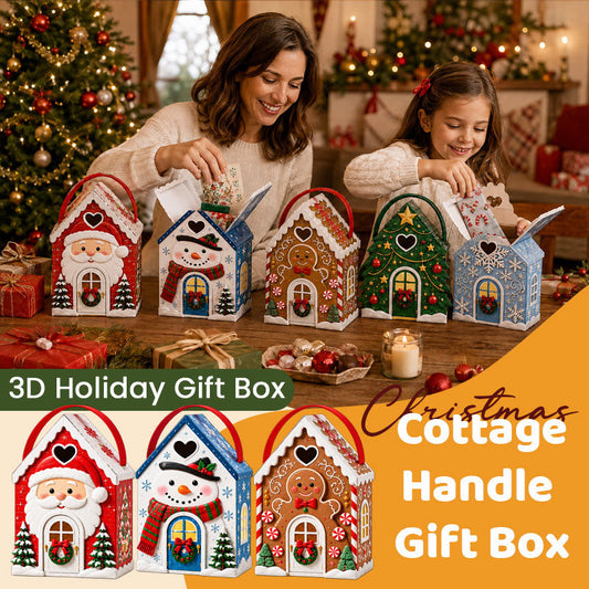Kersthuisje-cadeaudoos – 3D-cadeaudoos met feestelijke snoepjes en koekjes