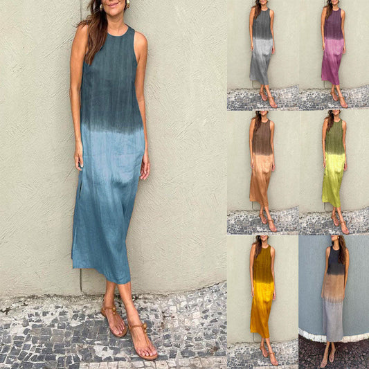 ✨Nieuwe producten Hot Sale 35% KORTING🎁Mouwloze Split Ombre Jurk