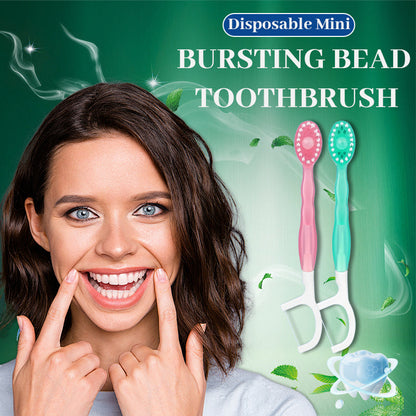 🎁5-in-1 mini-tandenborstel, tandzijde, tongschraper en tandenstokerset