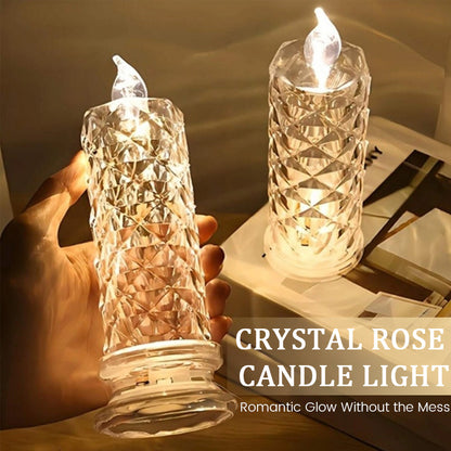 ✨ Crystal Rose Candle Light - Romantische gloed zonder rommel