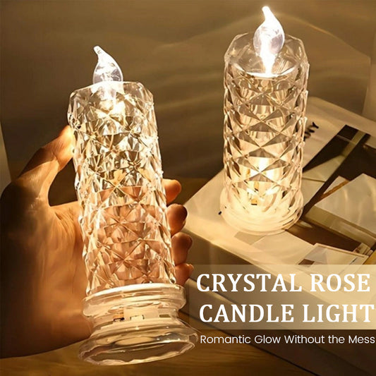 ✨ Crystal Rose Candle Light - Romantische gloed zonder rommel