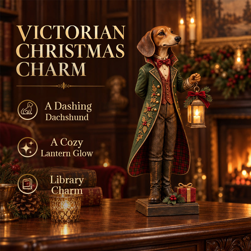 🐶Kerstversiering in de vorm van een teckel-lantaarn